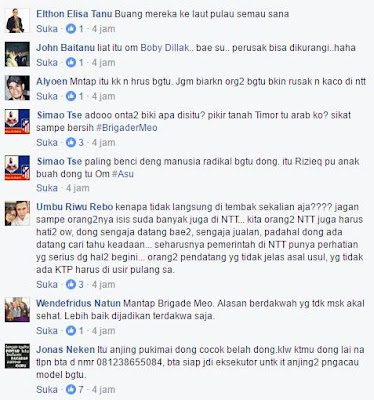 Da'i Jamaah Tabligh Disebut "Muka Anjing-Anjing" di NTT, Diusir Tanpa Melakukan Kesalahan Apapun.   Sebuah akun facebook bernama Ibnu Rahawaih, baru-baru ini memposting sebuah video tindakan intoleransi di NTT. Mengejutkan, diawal video tersebut kita akan mendengar kata "ini muka anjing-anjing" sambil menyorot wajah-wajah Da'i Jamaah Tabligh. Selain video, Ibnu Rahawaih juga menyertakan beberapa screenshoot dari beberapa akun facebook yang menyebut Da'i-Da'i ini mengandung Ujaran Kebencian yang jelas-jelas melanggar Undang-Undan ITE.   Berikut ini adalah keterangan dari Ibnu Rahawiyah yang memposting video dan foto-foto intoleransi di NTT tersebut.   "Da'i Jamaah Tabligh Diusir Tanpa Melakukan Kesalahan Apapun di NTT   Miris, rombongan dakwah yang hendak melakukan safari dakwah dari masjid ke masjid, Kamis kemarin, bersilaturahmi mengunjungi saudara seiman, dicegat dan diusir ketika baru saja mendarat di bandara NTT.   Sebagai warga negara mereka berhak ke mana saja di wilayah NKRI. Mereka juga membawa surat jalan dan identitas lengkap sesuasi tertib yang diterapkan Jamaah Tabligh.  Di antara Jamaah Tabligh juga ada yang TNI, polisi hingga berpangkat jendral. Bahkan Bupati Lombok saat ini sedang melakukan perajalanan dakwah 40 hari sebagaimana jamaah yang diusir tersebut.   Markas Tabligh di NTT:   - Masjid Nurul Falaq, Labuhan Bajo. - Masjid Postoh, Laramunta.   Terdengar dalam video yang diunggah Nona Ronda berikut, yang mengatakan 'ini muka anjing-anjing'. Tanpa ada peraturan atau undang-undang yang mereka langgar. Satu-satunya kesalahan mereka adalah pakaian dan keimanan mereka.   Ingat, kejadian ini terjadi di Indonesia, negeri berpenduduk muslim terbesar di dunia. Di antara 260 juta jiwa, 88% muslim dan 7% kristen, 3% katholik.   Apa yang terjadi? Mengapa nusantara sudah menjadi seperti ini?  #NTTintoleran"