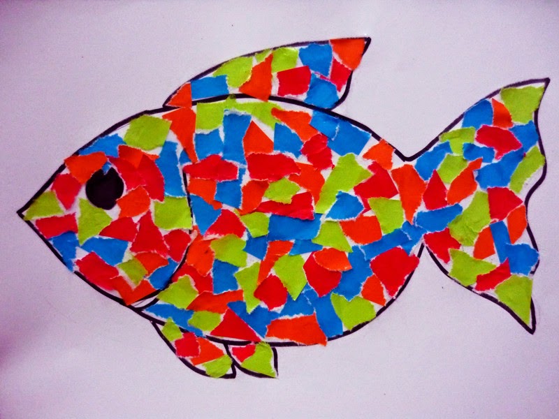 Seni Visual Menghasilkan Jalinan Sentuh Dengan Kolaj  Ikan