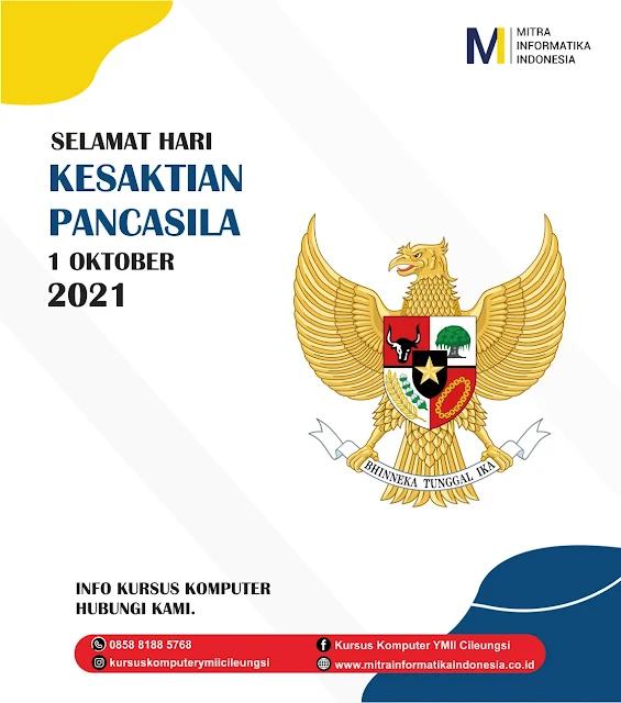 Kursus Komputer YMII Cileungsi mengucapkan Selamat Memperingati Hari Kesaktian Pancasila