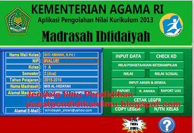  DOWNLOAD APLIKASI PENGOLAHAN NILAI KURIKULUM 2013 UNTUK SD/MI