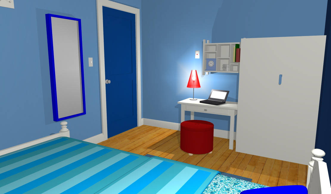 Kontentika: Desain Kamar dengan Biru Kombinasi