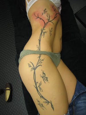 Flower Tattoo In Body Side Girl