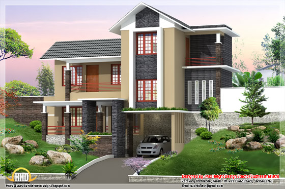 2680 square feet 4 bedroom new trendy Kerala home elevation