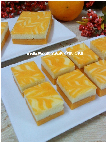 Dari Dapur MaDiHaA: Orange Marble Cheese Bar Cake