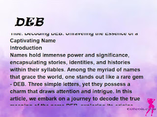 meaning of the name "DEB"