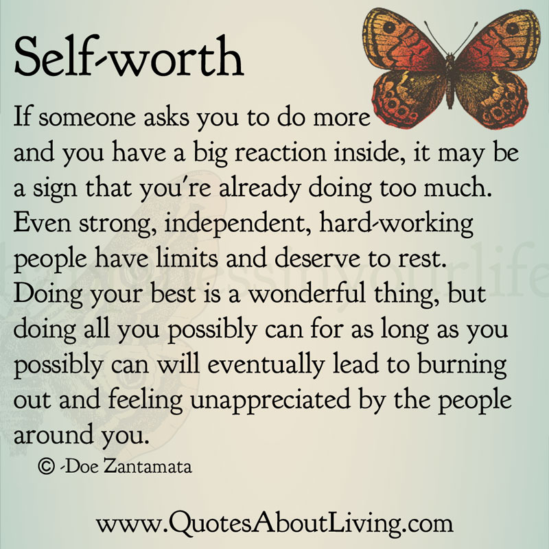 Quotes About Living - Doe Zantamata: Self-Worth - Burnout