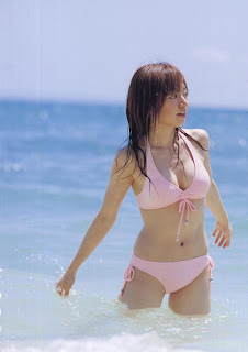 Asami Konno Japanese Cutie Singer Sexy Pink Bikini Photo 1