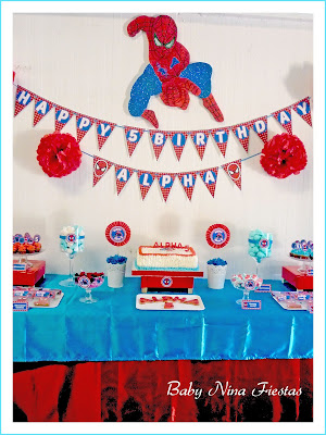 mesa dulce spiderman - sweet table spiderman