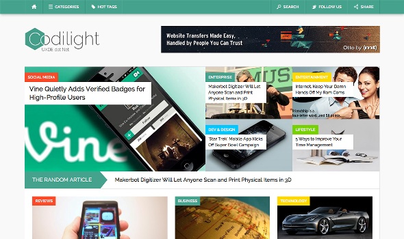 CODILIGHT Responsive magazine/Blog theme