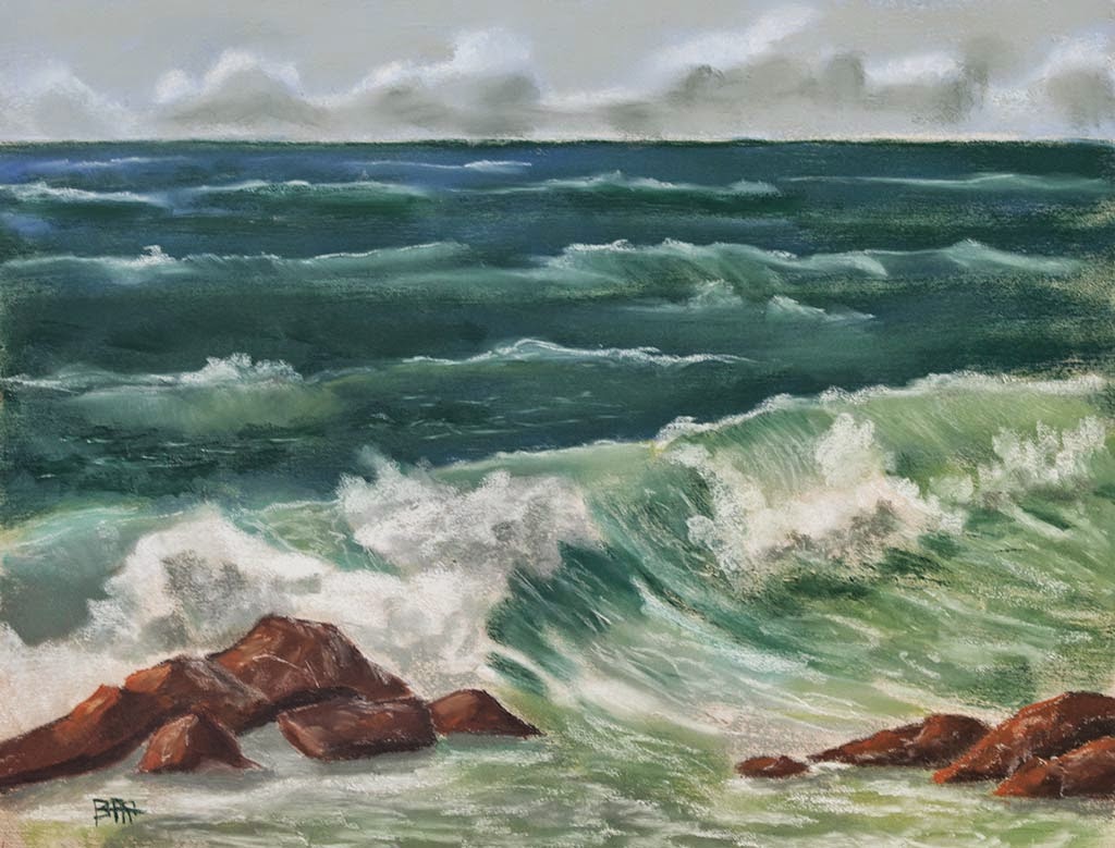 Bord de mer  agit e Peintures  l huile pastels 