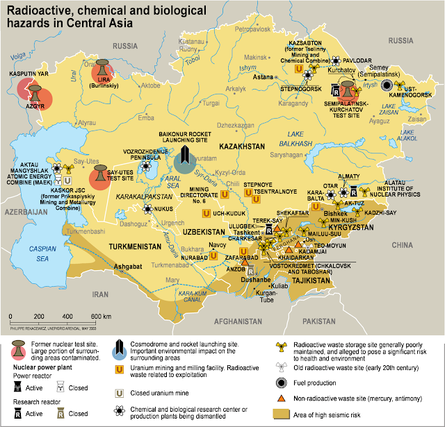 Map Attribute: Radioactive, Chemical and Biological Hazards in Central Asia (2006),  Philippe Rekacewicz, UNEP/GRID-Arendal. www.grida.no