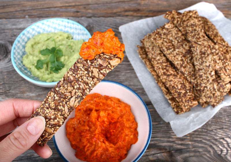 Hjemmebakte Knekkepinner Knekkebrød Frøknekkebrød Dippsticks Knekkesticks Enkle Hjemmelagde