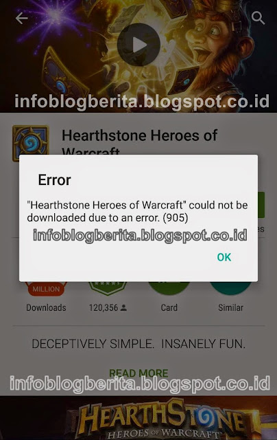 Cara Memperbaiki ERROR 905 di Google Play Store Android