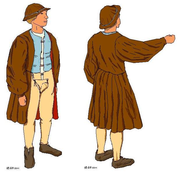 Example of Flemish Peasant Renaissance Clothing for Men 1500s