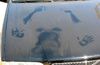 Dirty car with imprint