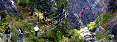 The Tibetan Bridge in Claviere, Piedmont, Italy