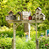 Garden arbor and brick path