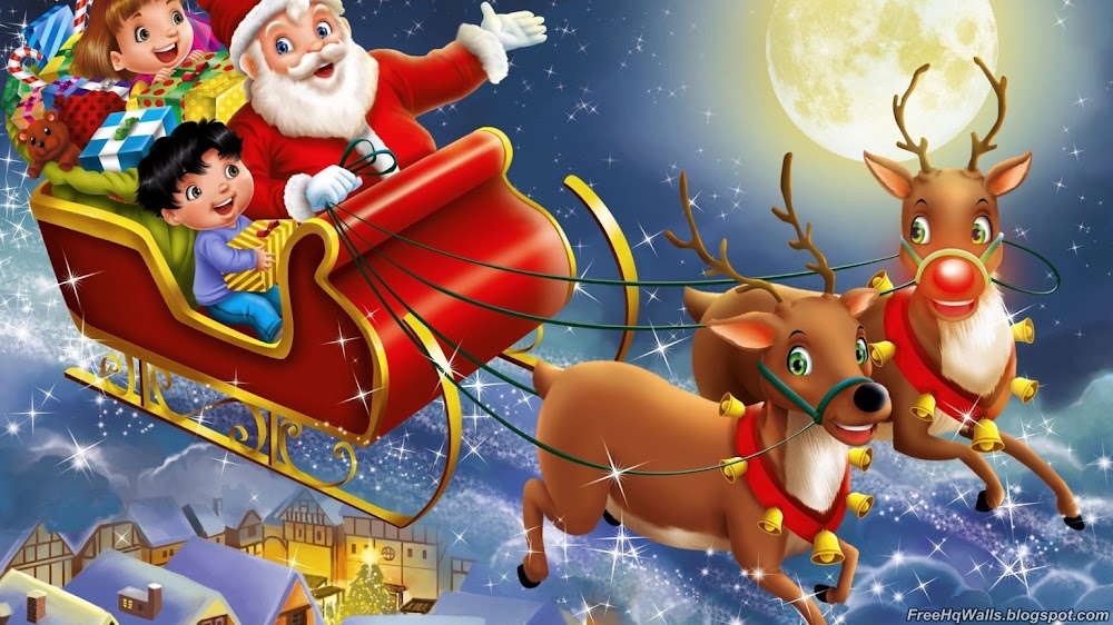 Santa Riding Wallpaper