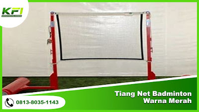 Tiang Net Badminton Warna Merah
