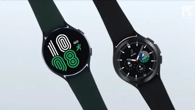 Image of Galaxy watch 4 VS galaxy watch classic with a white background