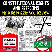 Constitutional Rights, Civics Test Prep, Civics Test Review, Civics Study Guide, Civics Interactive Notebook Inserts, Civics Picture Puzzles