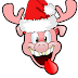 Funny Christmas reindeer pig Png Free No Copyright
