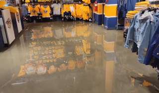 Nashville Predators team store at Bridgestone Arena flooded, 11/25/2022