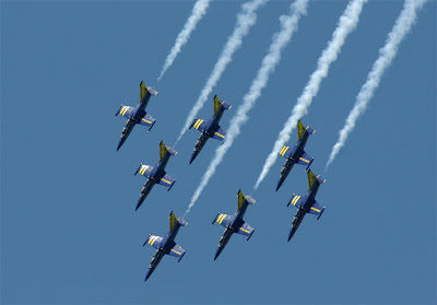 Patrouille Breitling sur L-39 Albatros - La Ferté-Alais 2009 - Photo JMS