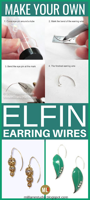 How to make elfin earring wires tutorial sheet.