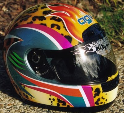 Airbrushing on AGV Helmet View