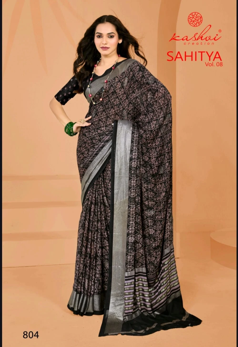 Sahitya Vol 8 Kashvi Creation Dull Moss Sarees