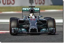 Hamilton nelle prove libere del gran premio di Spagna 2014