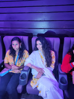 Keerthy Suresh in Yellow Dress with Cute Smile Watching Bigil Movie 1