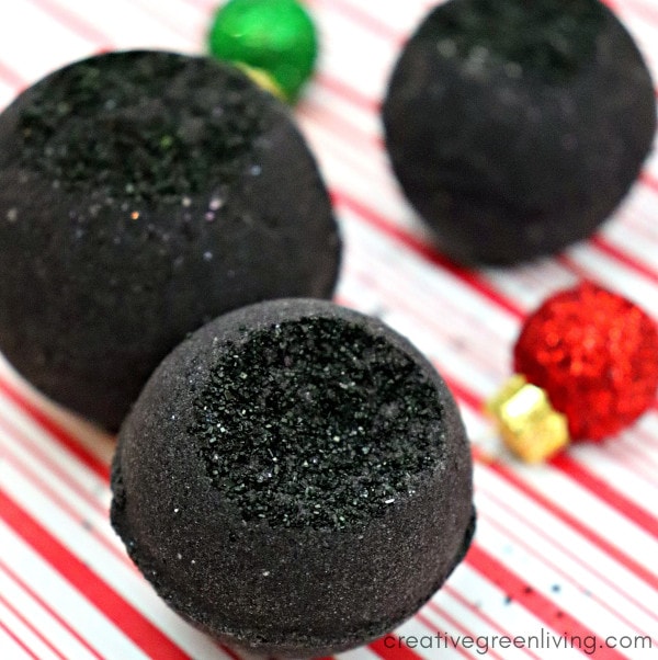 Bath bombs made with activated charcoal