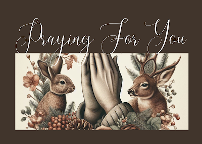 Free Praying For You Greeting Card | Printable | Instant Download | Vintage Rustic Watercolor Woodland Elegant Design