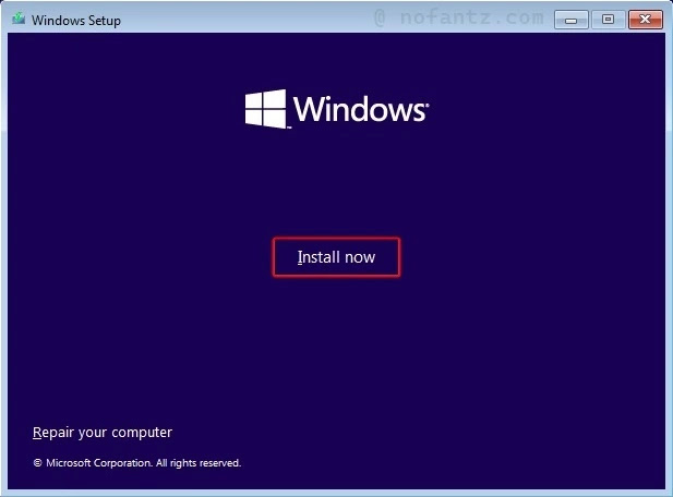 Install Now Windows 11