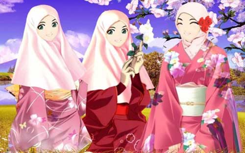 Gambar kartun muslimah yang keren dan cantik Blog Education