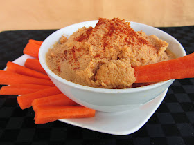 sweet potato hummus with carrot