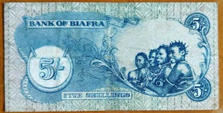 Bank of Biafra 5 shillings fine banknote