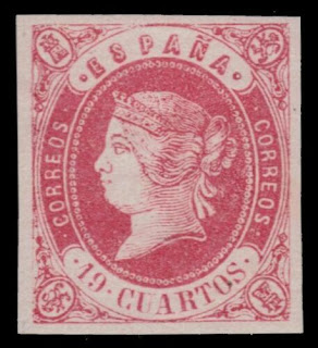 SPAIN 58 (Mi52) - Queen Isabella II "1862 on Lilac Paper"