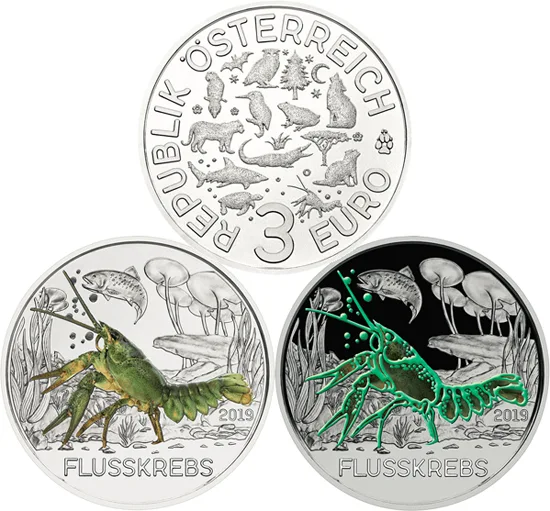 Austria 3 euro 2019 - The Crayfish