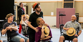 Members of the chorus of Opera North rehearsing for 'Berlin to Broadway with Kurt Weill'