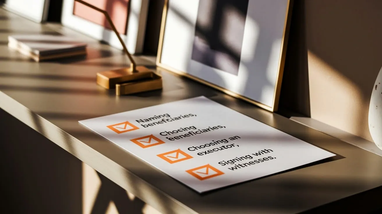 Steps to create a valid will checklist