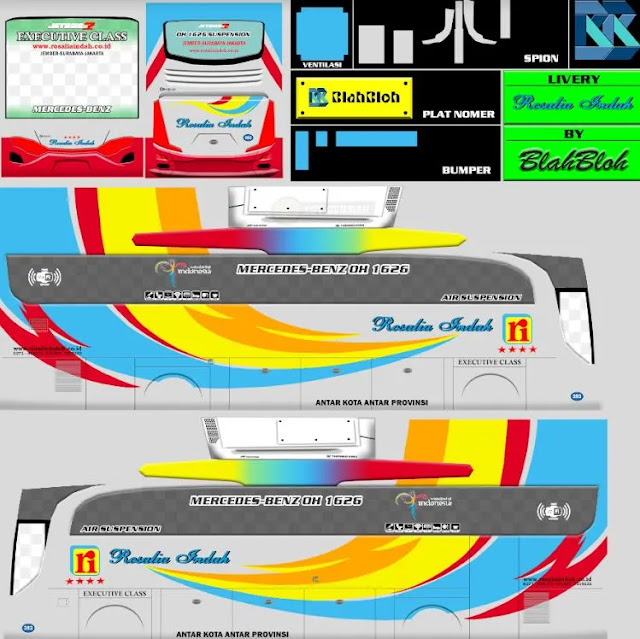 Livery Bussid Format PNG Rosalia Indah