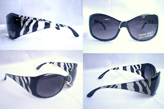 Nine West Large Sunglasses Black Zebra
