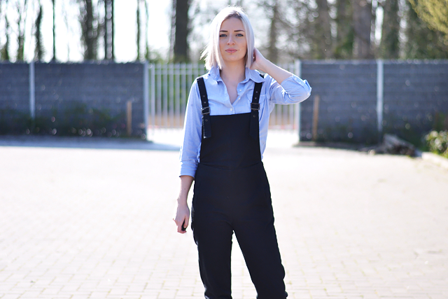 Close up, dungarees, black, asos