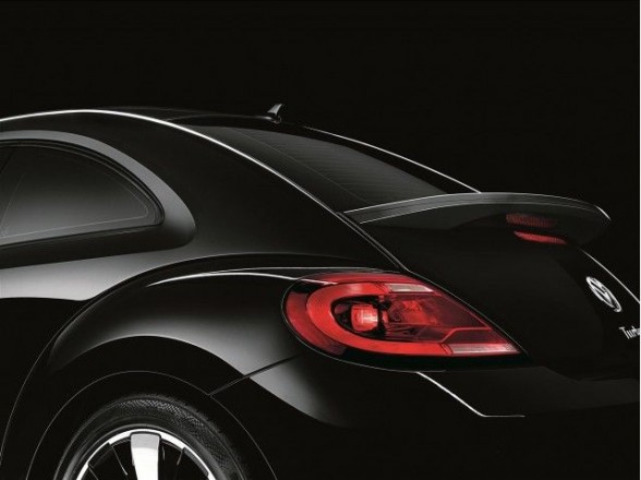 Rear roof detail of black 2012 Volkswagen Beetle Turbo