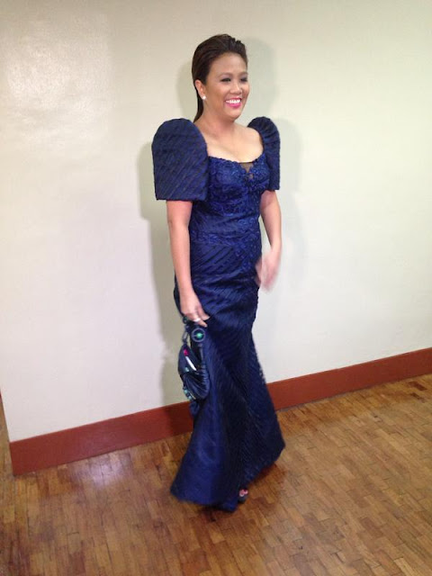 Nancy Binay in a 'boring' blue terno by Randy Ortiz SONA 2015