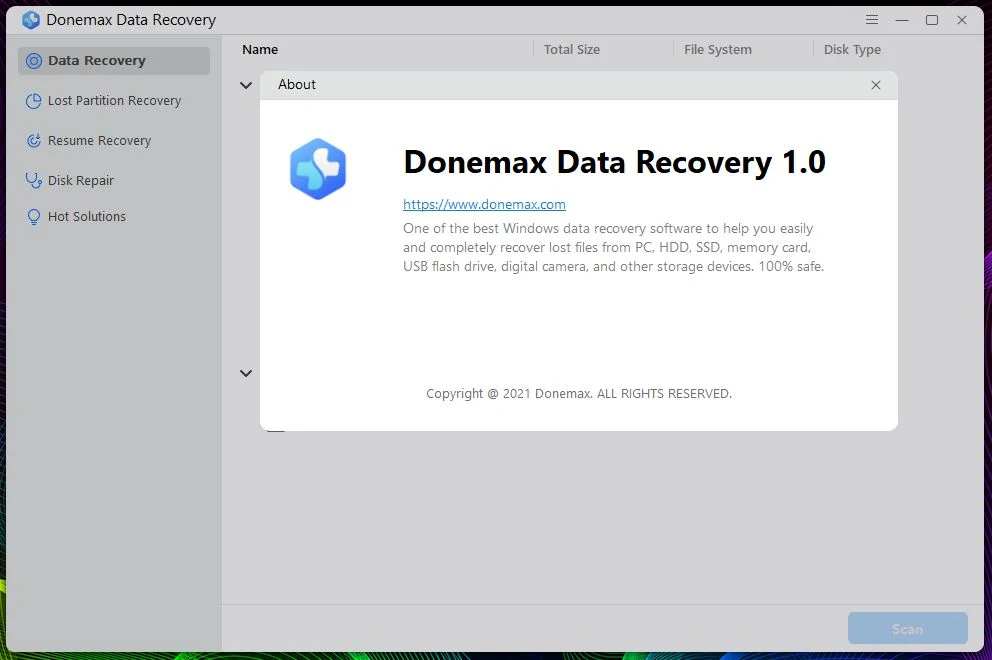 Donemax Data Recovery for Windows license key: FGYRH-YWIF1-3I462-JP8BF-171LM