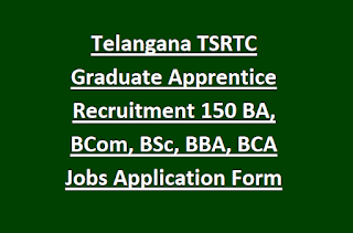 Telangana TSRTC Graduate Apprentice Recruitment 2024 150 BA, BCom, BSc, BBA, BCA Jobs Application Form